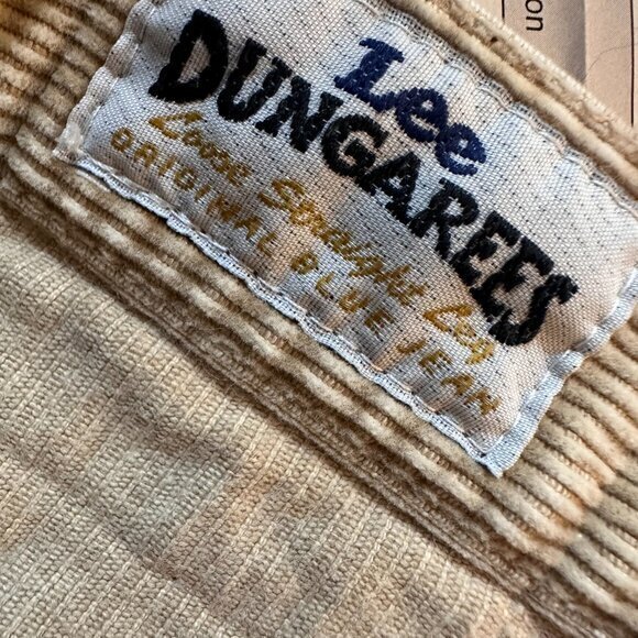 Vtg Lee Dungarees Corduroy Pants Men‎ 38 x 32 tan khaki Loose Straight baggy Y2K - Picture 5 of 7
